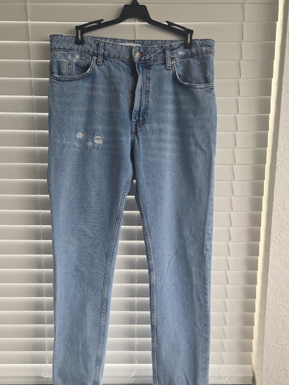 Zara Light Blue Straight Leg Jeans